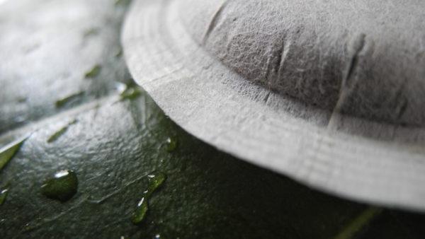 water drops on a green surface